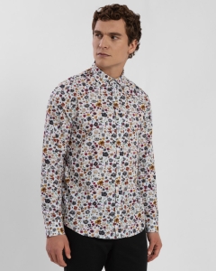 Limited Edition White Multi Floral Slim Fit Shirt
