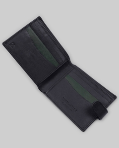 Leather Wallet With Popper Fastening 